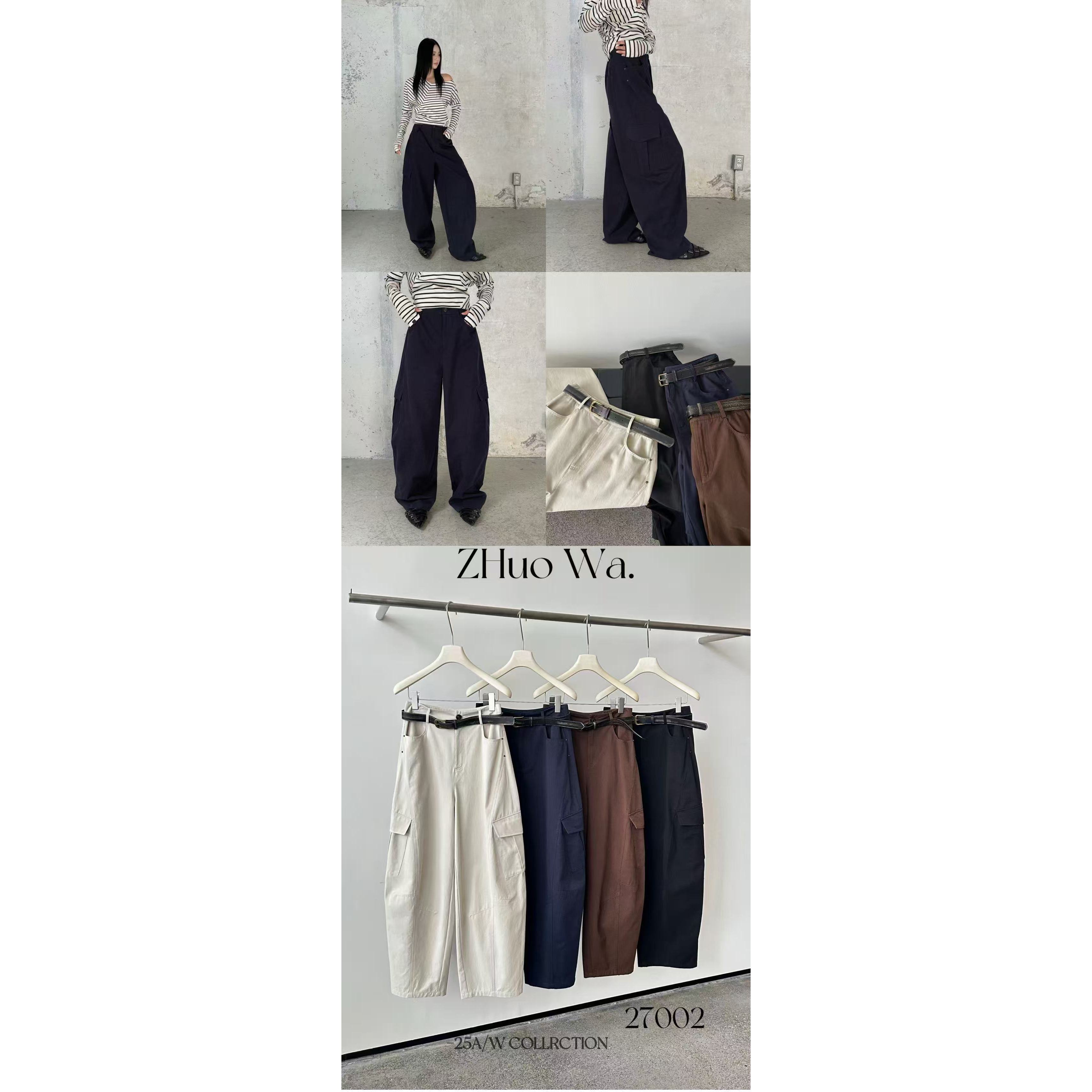 鑫燃KIKI韩版时尚百搭显瘦工装设计感小众阔腿裤 2527002 DK 【F】