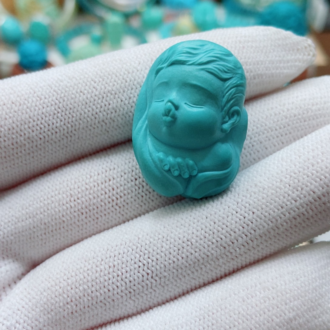 绿松石未镶嵌天使嘟嘟