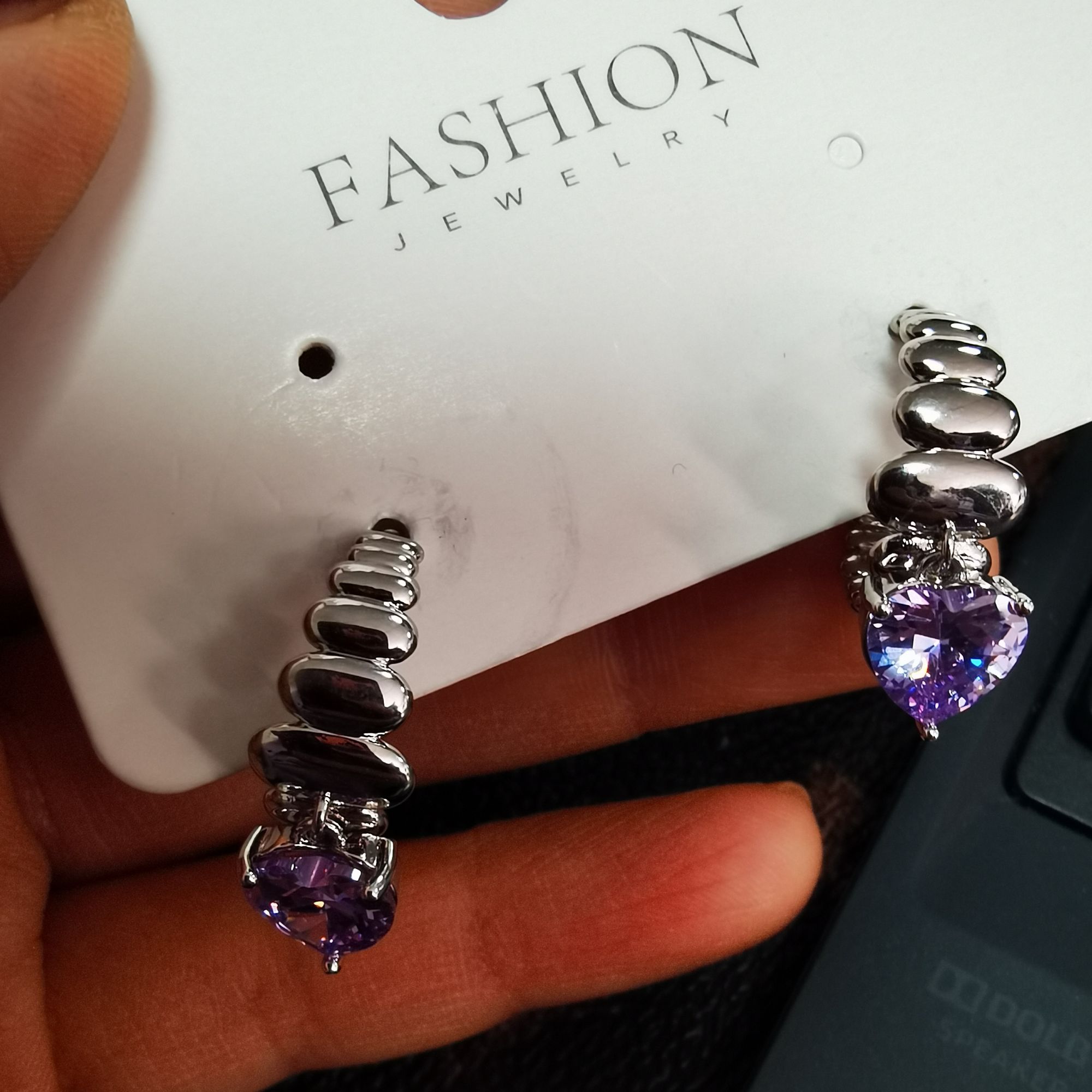 铜合金合成锆石耳饰 铜合金合成立方氧化锆心跳的感觉爱心