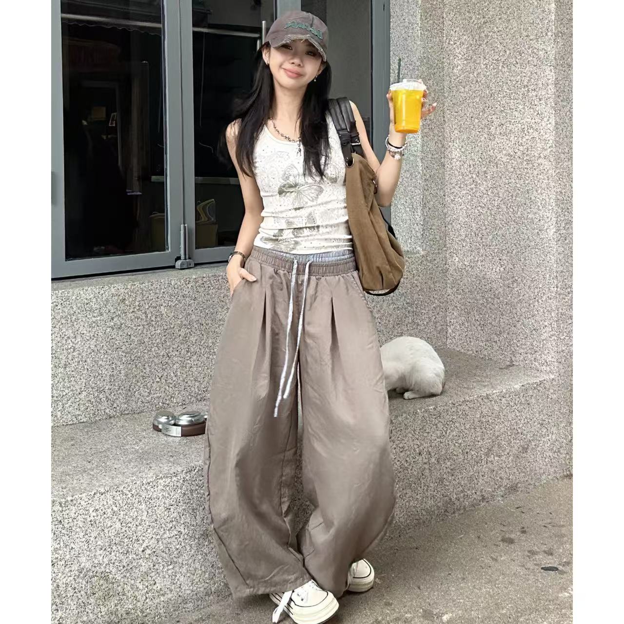 Pp“梦中情裤”|虎皮卷夏季假两件松紧抽绳运动休闲裤#K25508