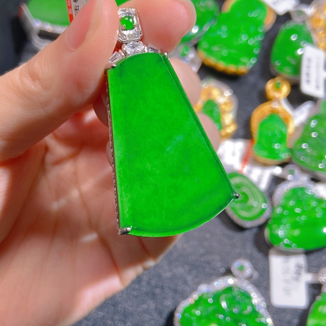 翡翠银S925镶嵌吊坠(不含链)