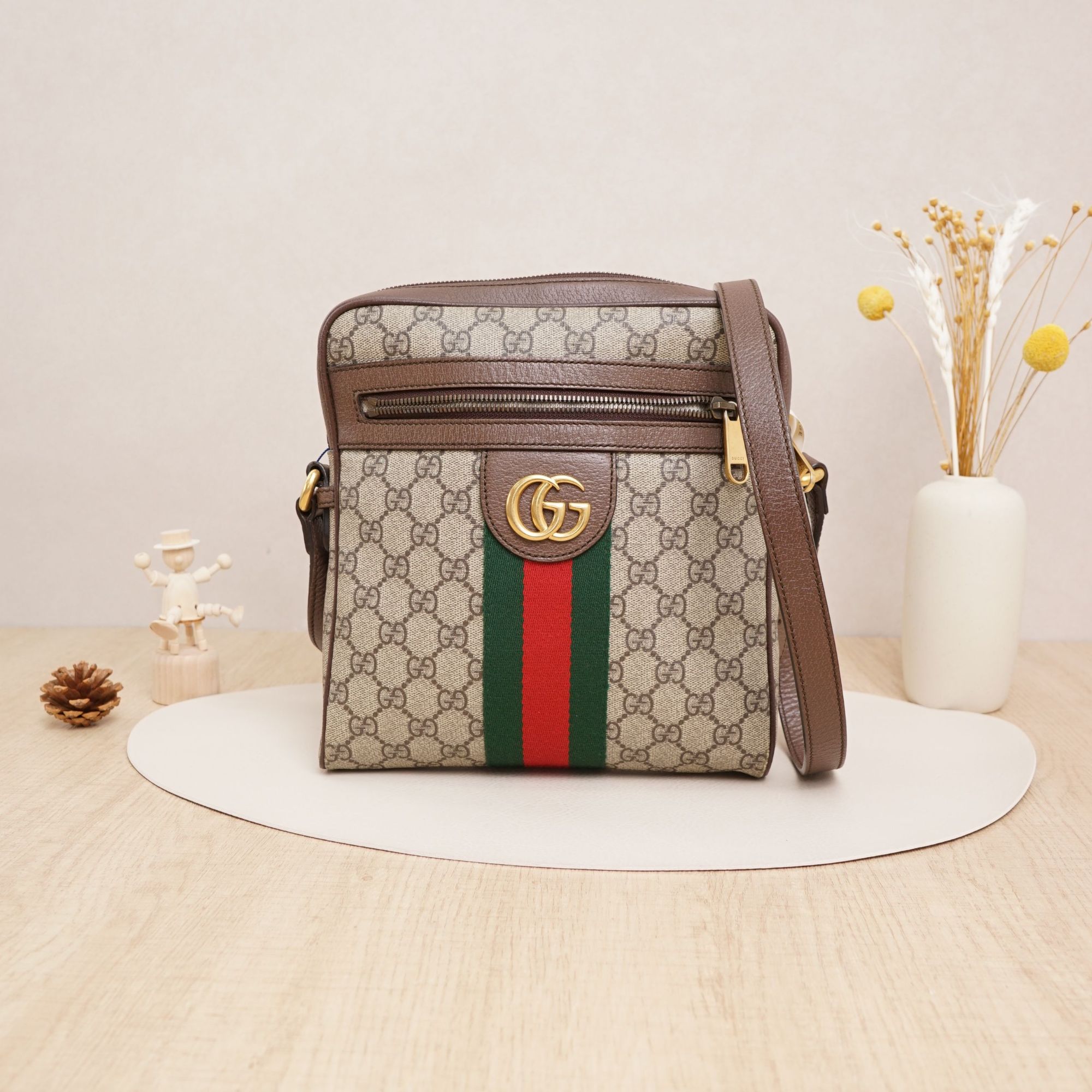 95新 GUCCI/古驰 ophidia系列邮差包小号DS024484