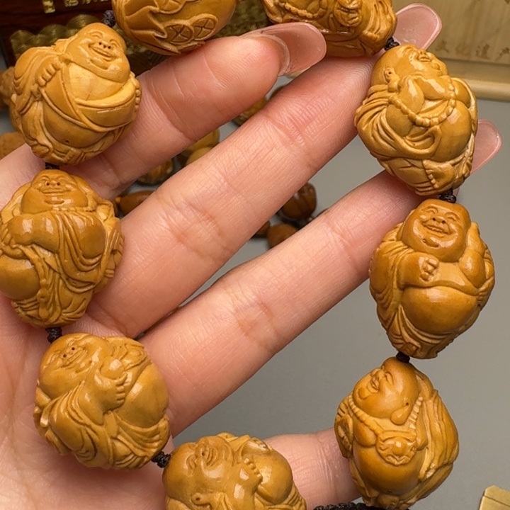 橄榄核手串/手链瑞兽弥勒