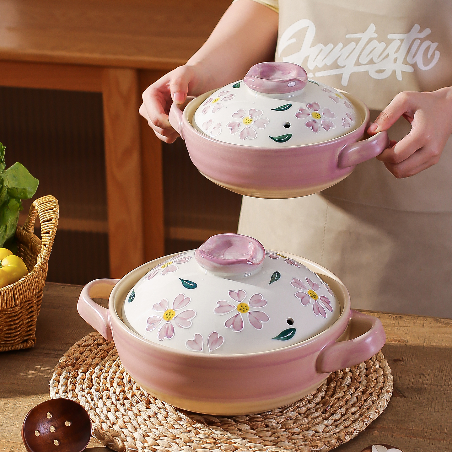 川岛屋日式砂锅煲家用耐高温干烧不裂燃气灶专用煲汤锅煲仔饭沙锅