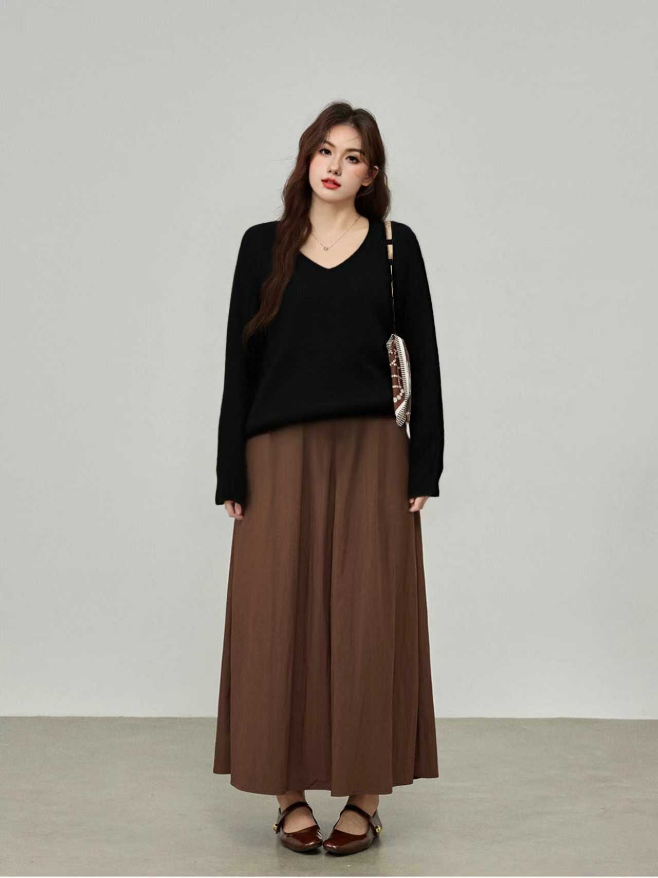 大码v领内搭上衣女打底衫2025冬款胖mm百分百羊毛针织衫毛衣