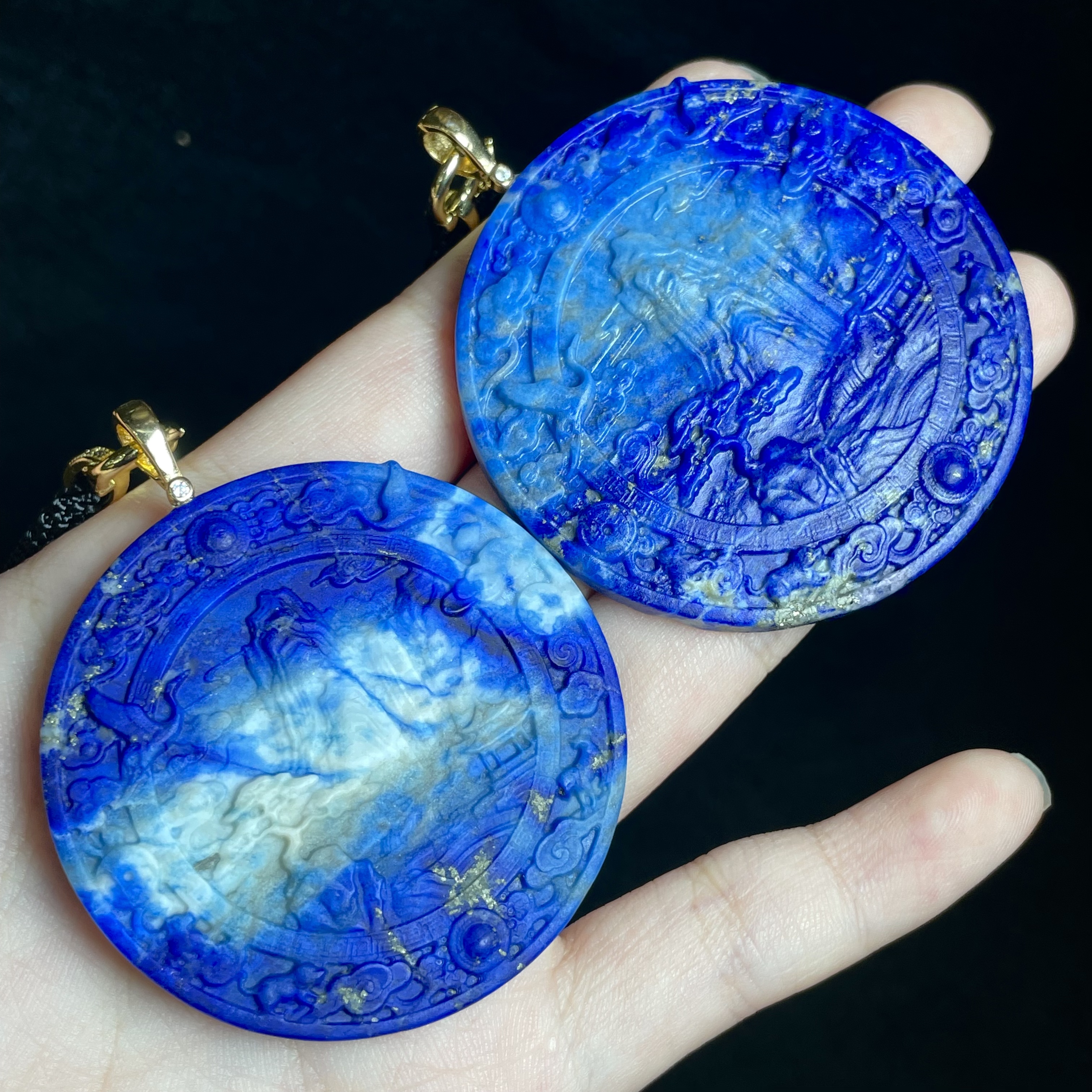 【玉总珠宝】925银青金山水吊坠-约48*5mm 多样性发一 CAN2430347