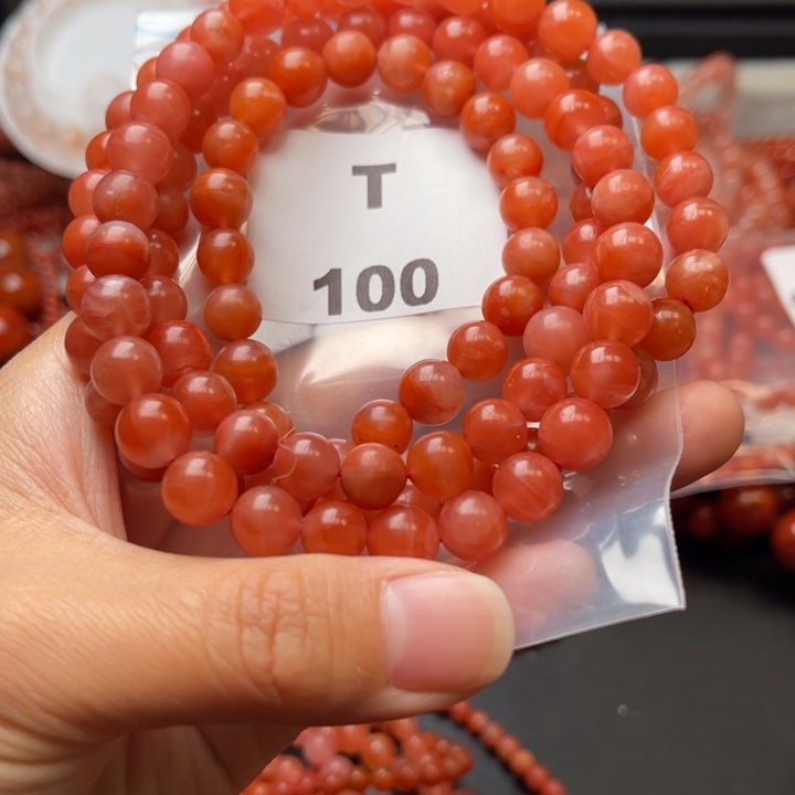 南红玛瑙未镶嵌多样性发货默认微瑕称重8mm