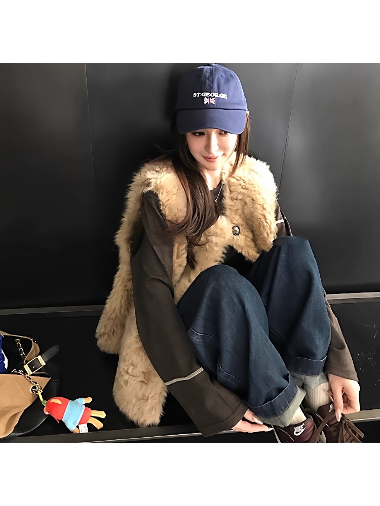 人造皮草 欧尼马甲女2025秋冬新款羊羔毛托卡毛毛外套