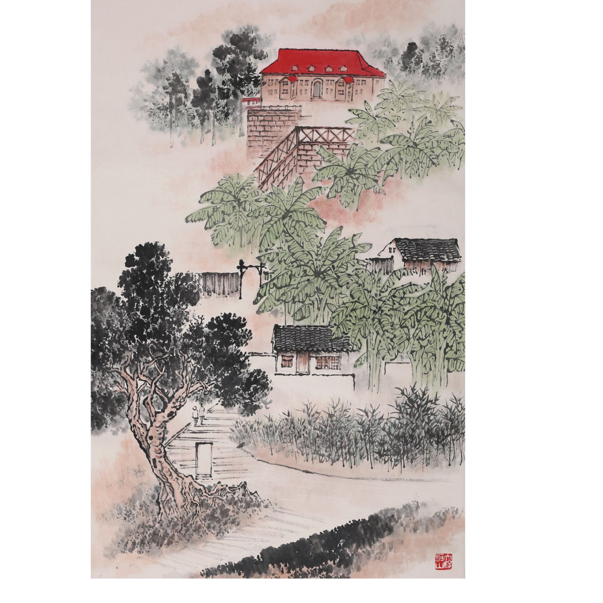 LOT.032 佚名 山水  纸本立轴 76*45cm  1166