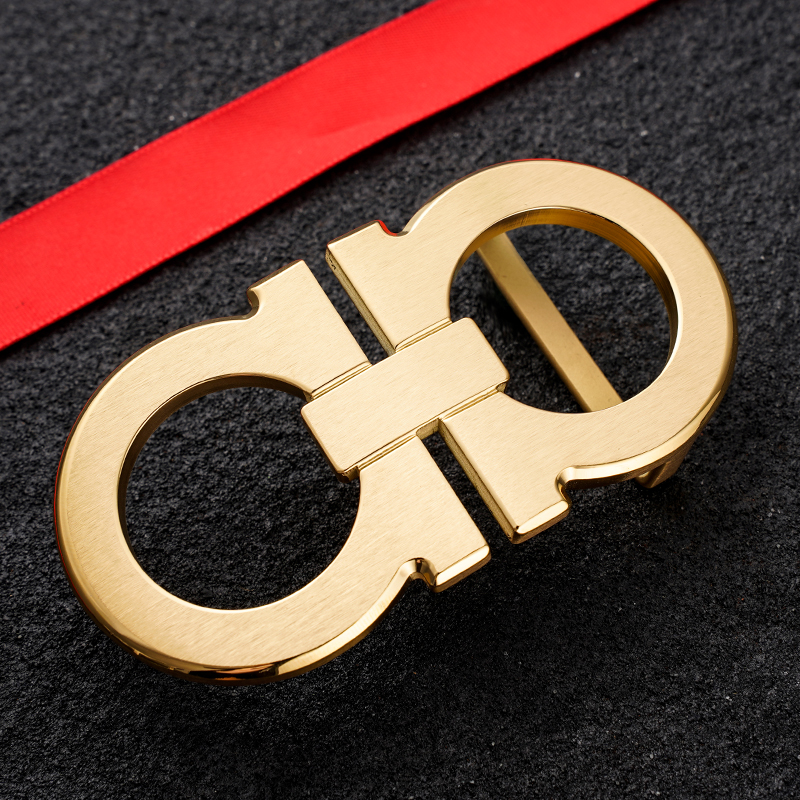 单扣专拍 高档实心钢扣男士真皮皮带平滑扣腰带男款