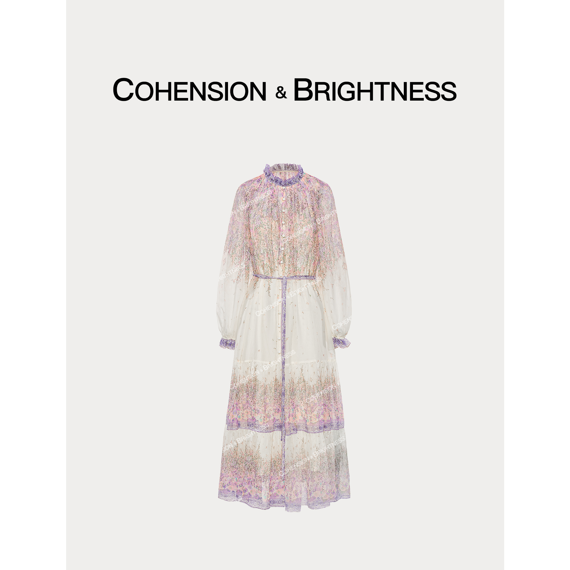 凝慧真的好【花与爱丽丝】春夏法式温柔风飘逸感印花连衣裙LR018