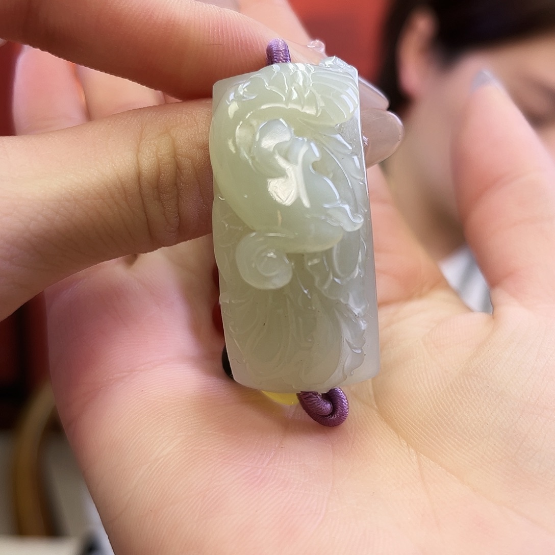 和田玉手链未镶嵌凤凰