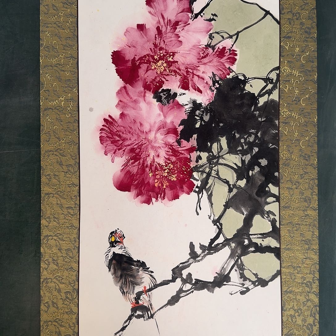 国画洪峰写意花鸟东园春雨