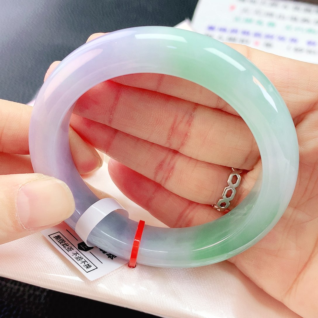 未镶嵌手镯翡翠54冰春彩
