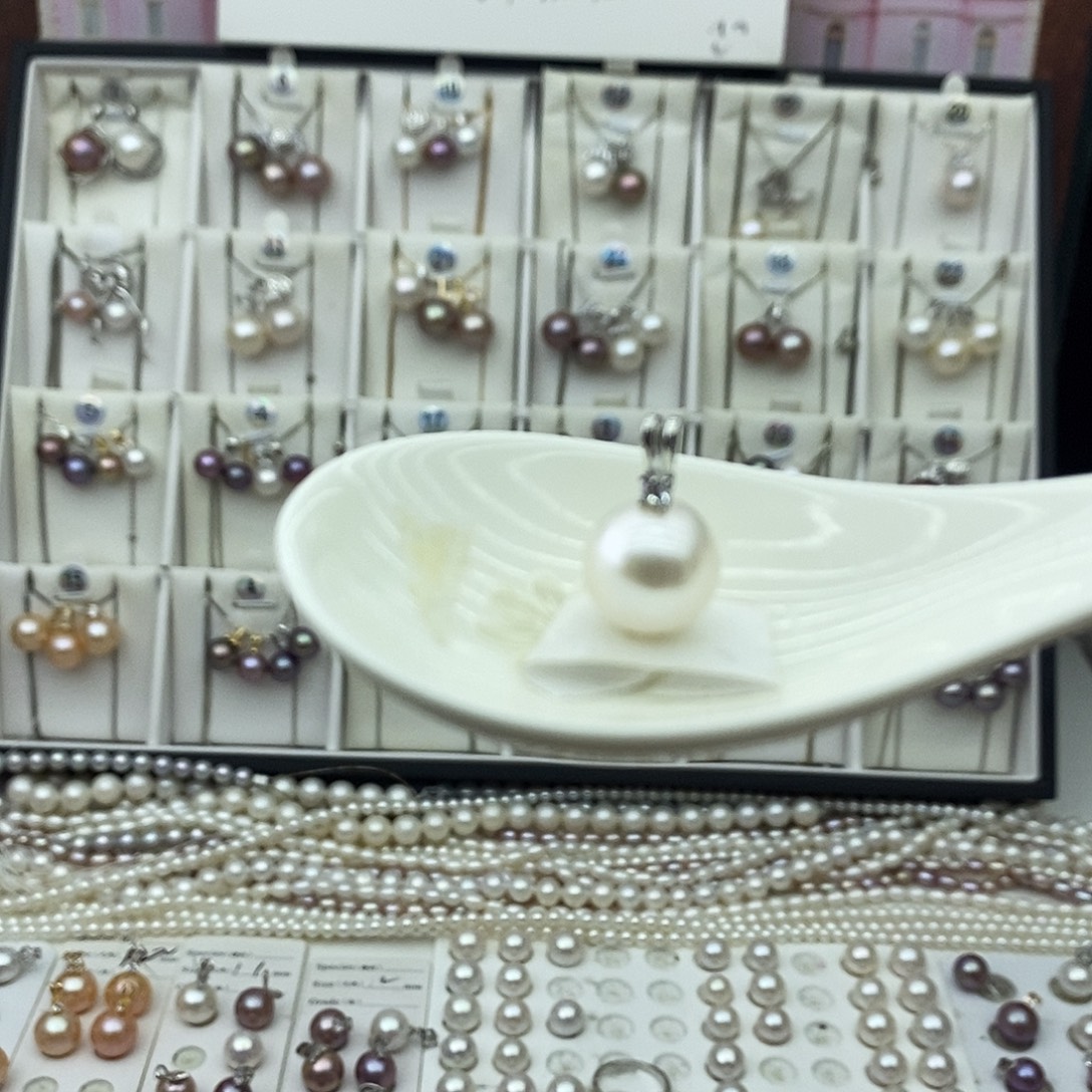 吊坠(不含链)银S925镶嵌淡水珍珠