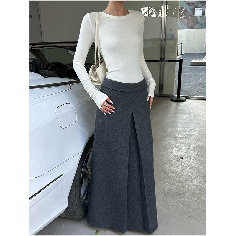 VENUIE【米兰列车】法式复古时尚垂感包臀直筒加厚显瘦半身裙24700