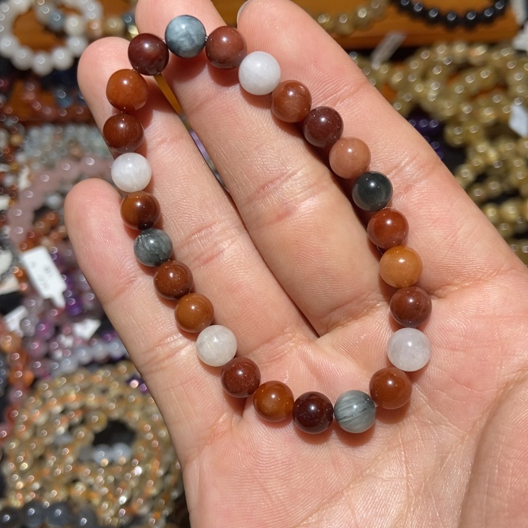 水晶手链未镶嵌油画兔毛7m