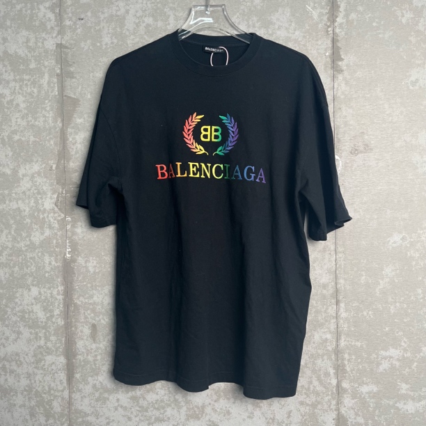 未使用 WE11 DONE XS*1/巴黎世家/黑色彩虹麦穗字母短袖/17500/JP