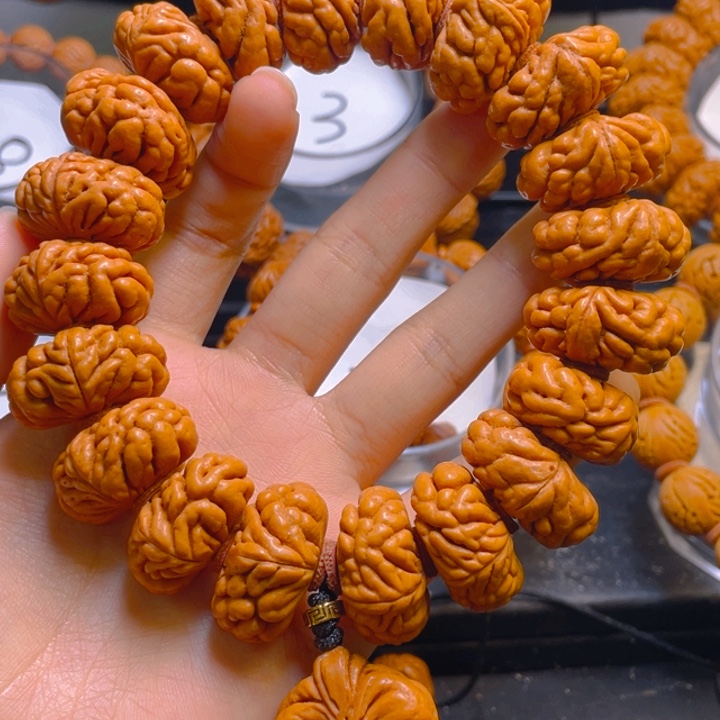 上***水文玩核桃手串豹子头 闪电购7号车