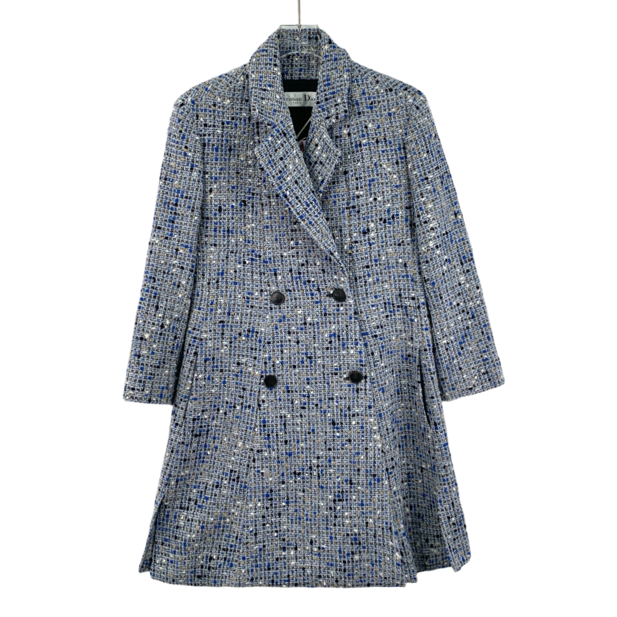 99新 DIOR/迪奥 DW0221  蓝色编织粗花呢外套  XS码