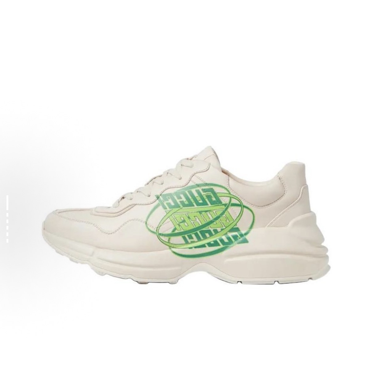 未使用 GUCCI/古驰 古驰 象牙白绿色logo老爹鞋