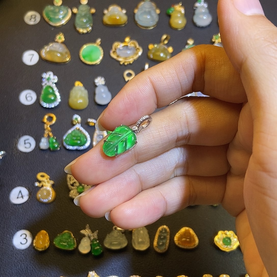 翡翠银S925镶嵌吊坠(不含链)