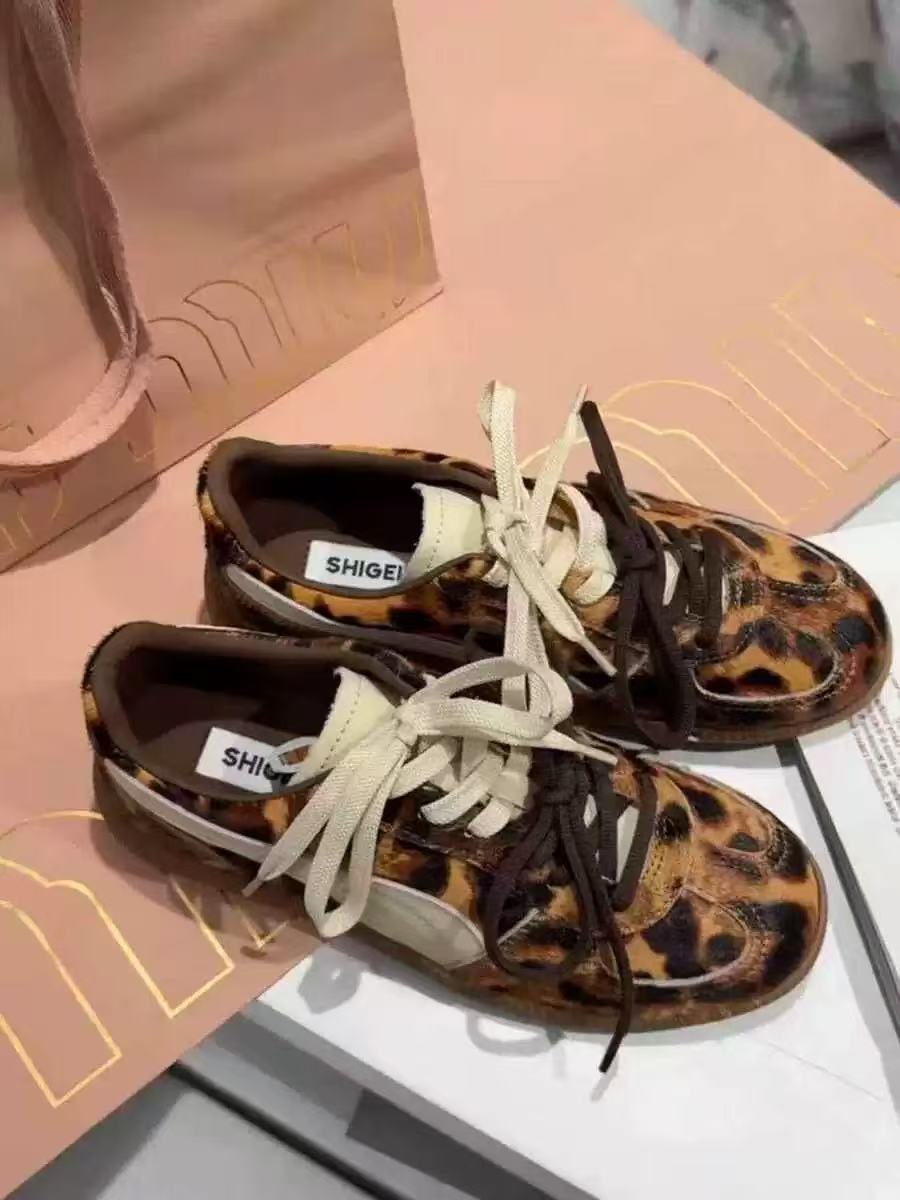 诗歌兰女鞋2025新款真皮爆款豹纹德迅鞋5207