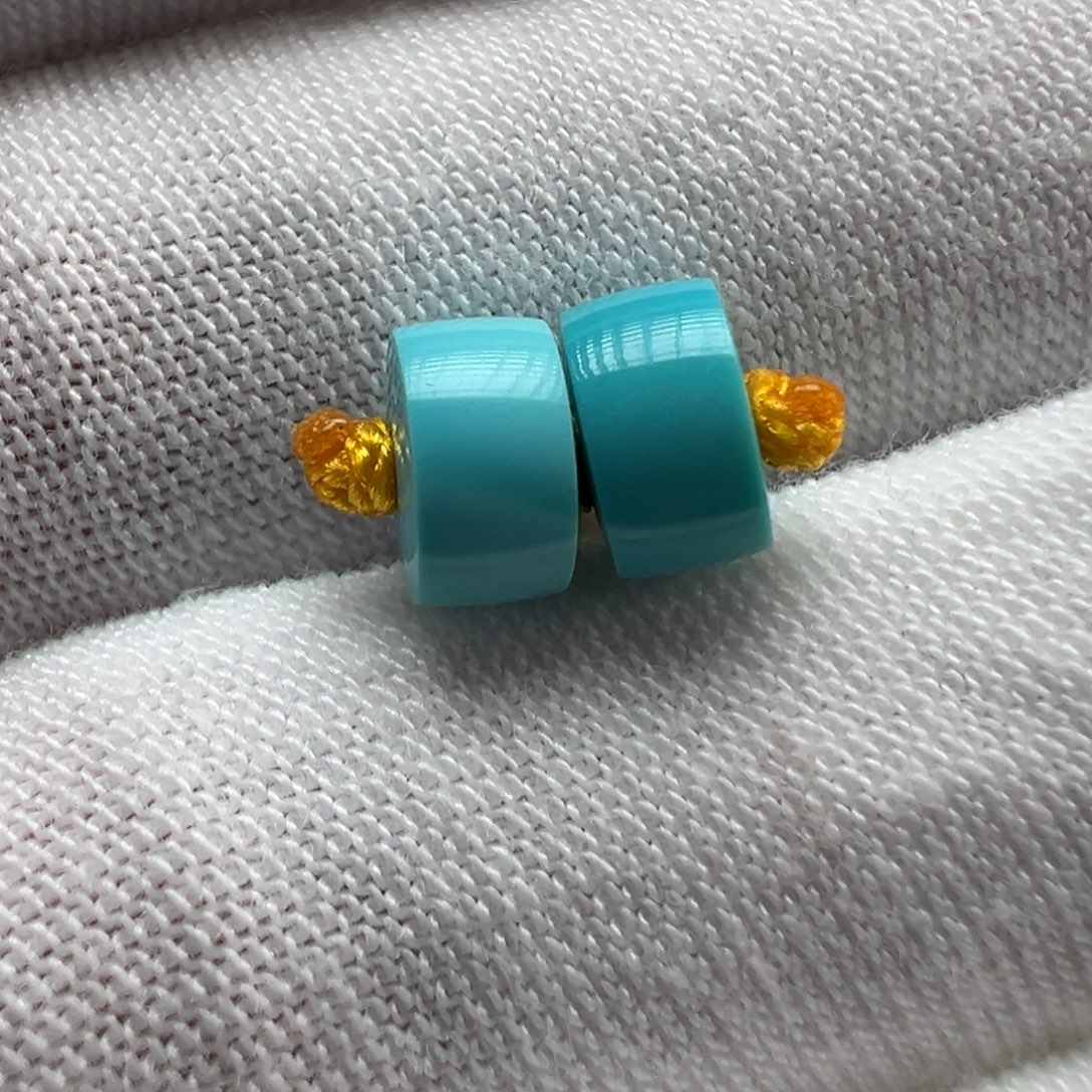 绿松石银S925镶嵌配饰6.5*