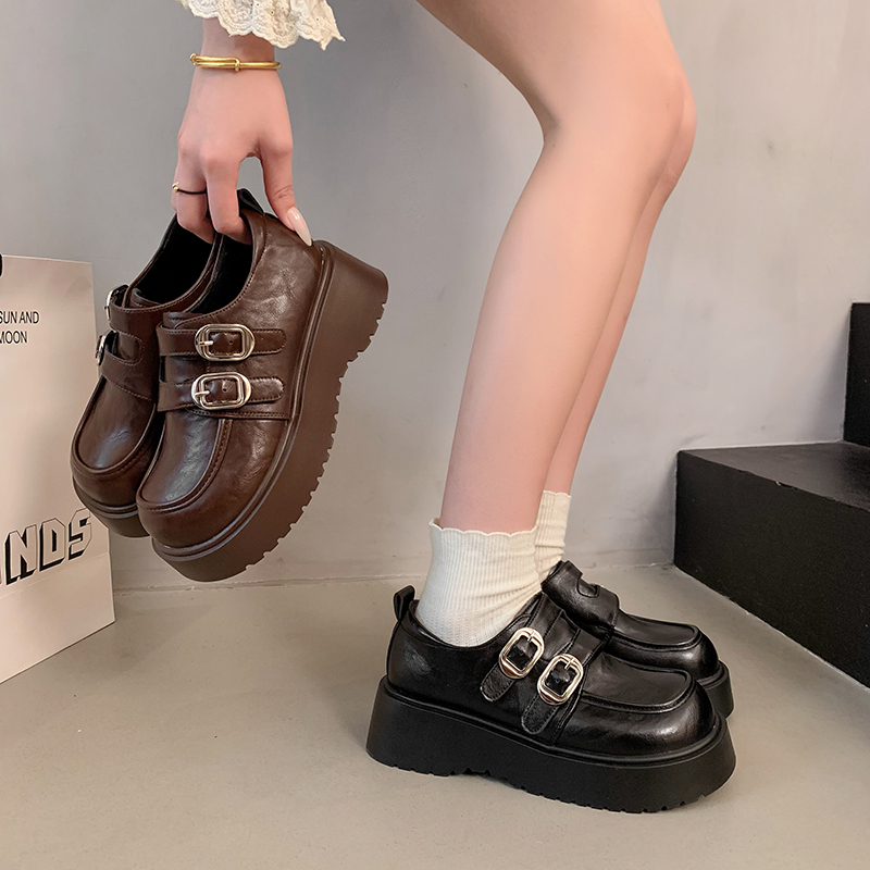 【现货+运费险】圆乐福鞋女春季新款ins百搭英伦小皮鞋法式时尚单鞋