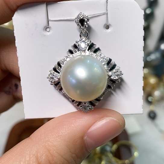 海水珍珠颈饰银S925镶嵌13.46