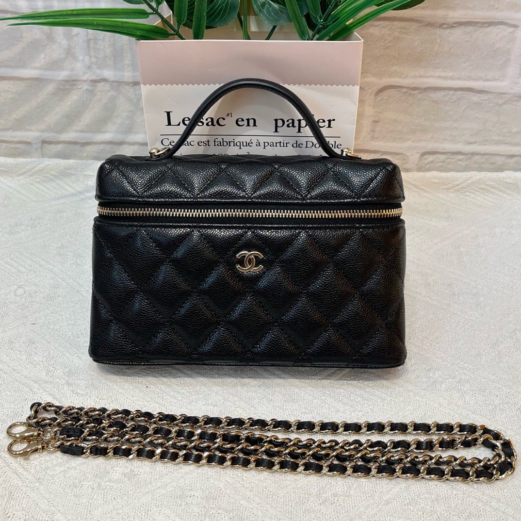 99新 Chanel/香奈儿 香奈儿 25P 饭盒包黑金荔枝纹 25年芯片款