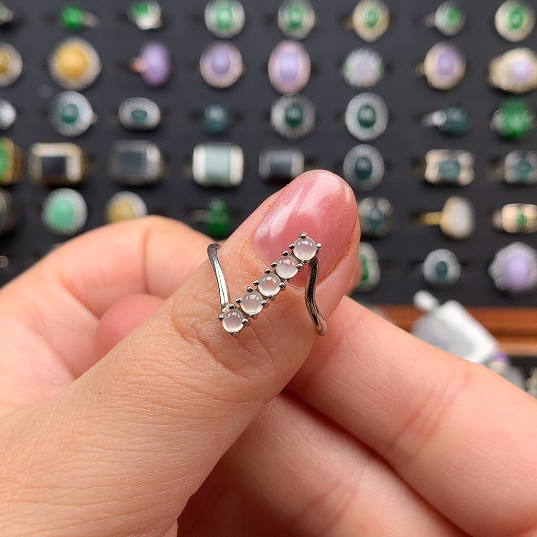 翡翠戒指银S925镶嵌戒指925