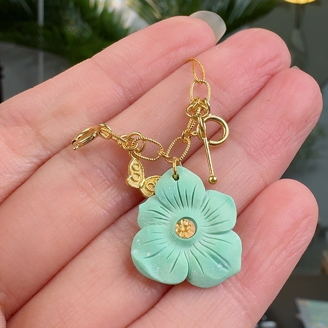 绿松石珠宝奇石18K金镶嵌