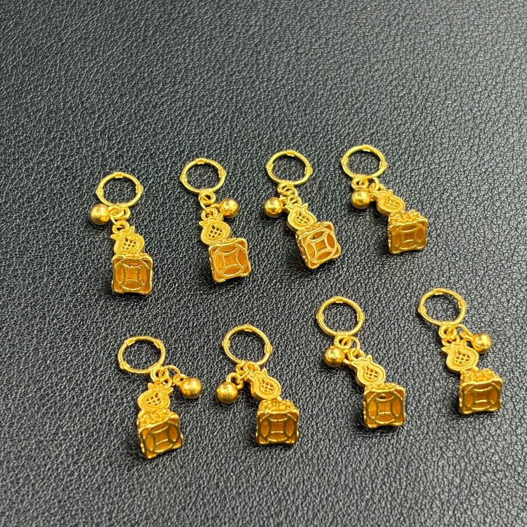 925银银制品 「戴琴珠宝」DQ5193-金色秤砣银配件（多样性发其一）