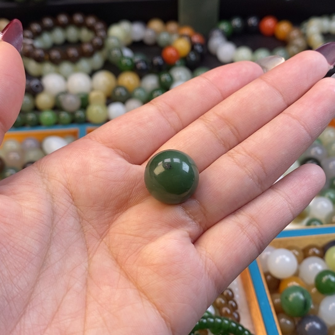 和田玉福利碧玉单珠未镶嵌z 16