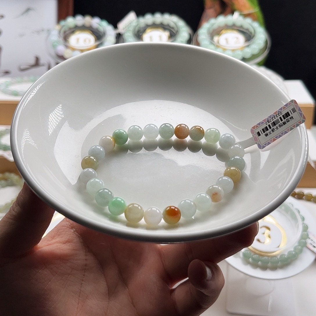 翡翠未镶嵌手链卡7.6