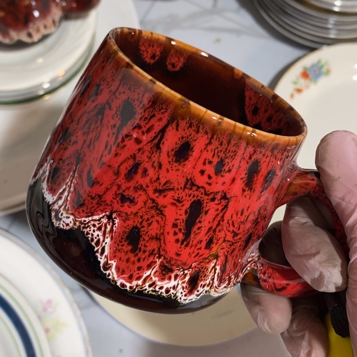 瓷片窑变茶杯微瑕疵