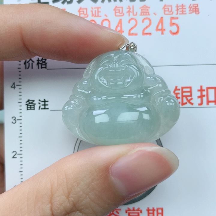 翡翠颈饰银S925镶嵌天然翡翠a货