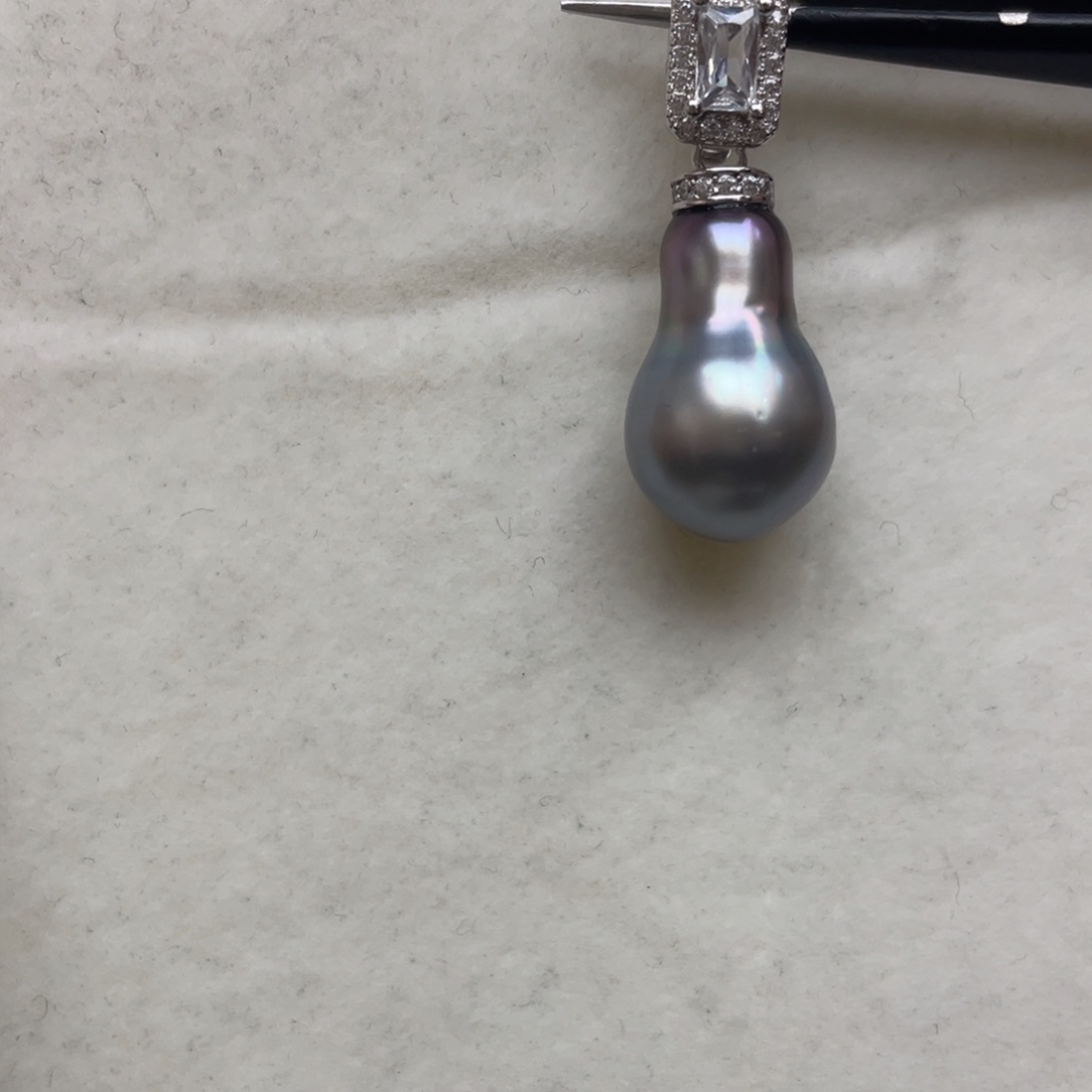 海水珍珠吊坠(不含链)银S925镶嵌