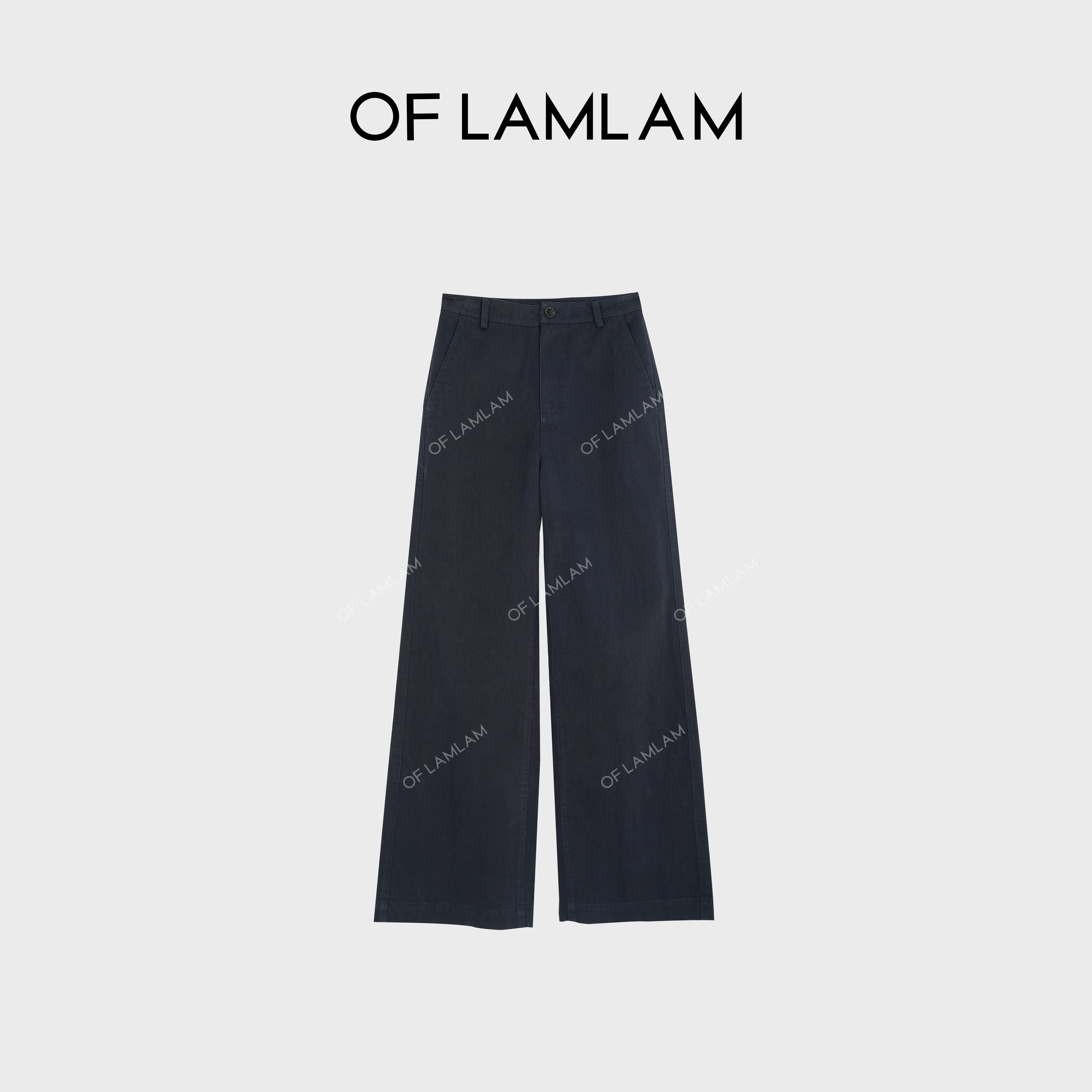 “老钱至上“极简高奢重塑腿型纯棉洗水休闲裤 OFLAMLAM M25K8044