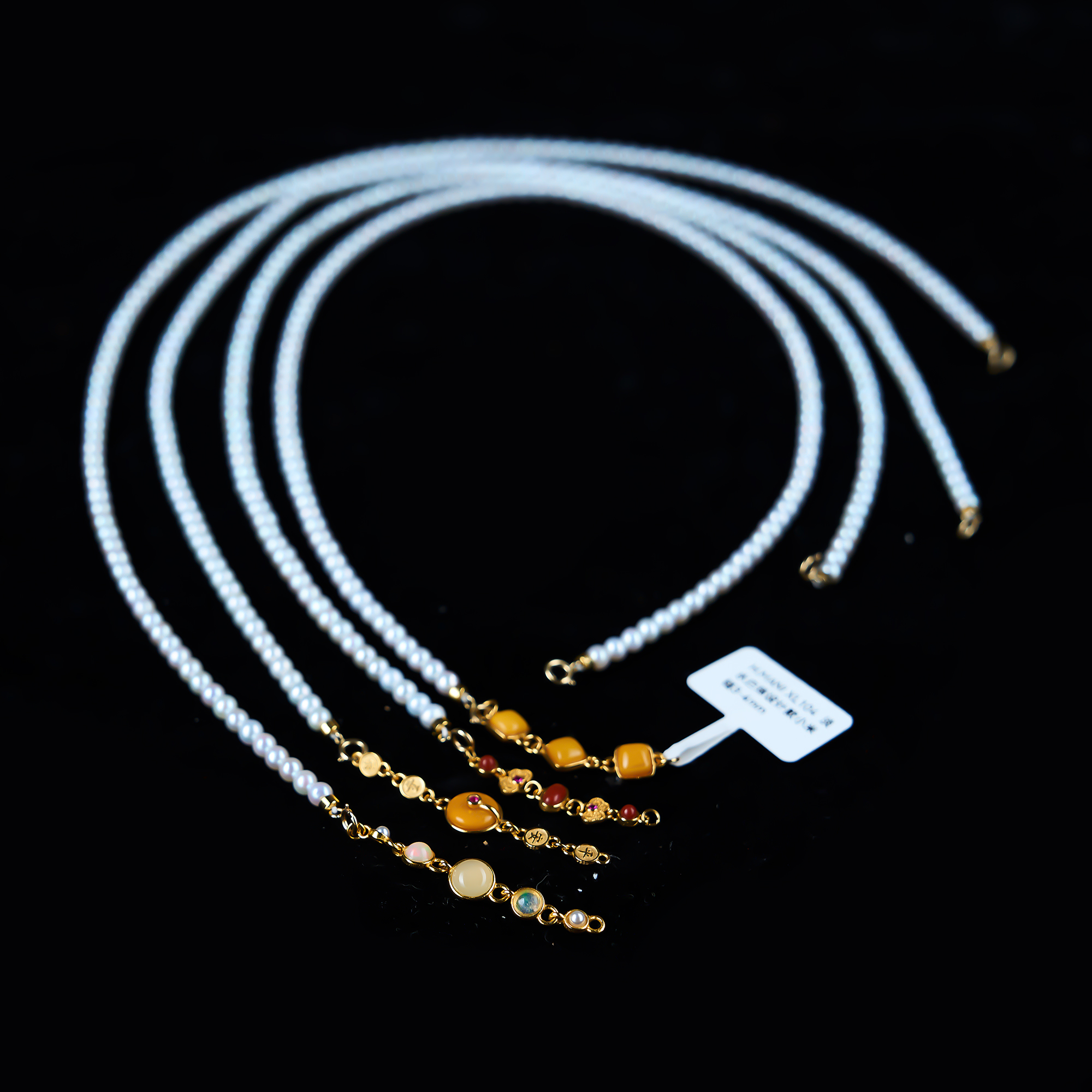 心曼尼【限量】 淡水白珠设计款小米链3-4（多样性发一 款式随机