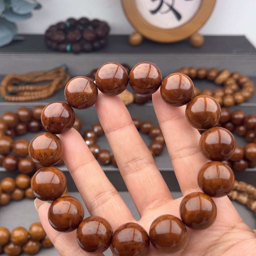 紫金鼠手串半实心光珠16