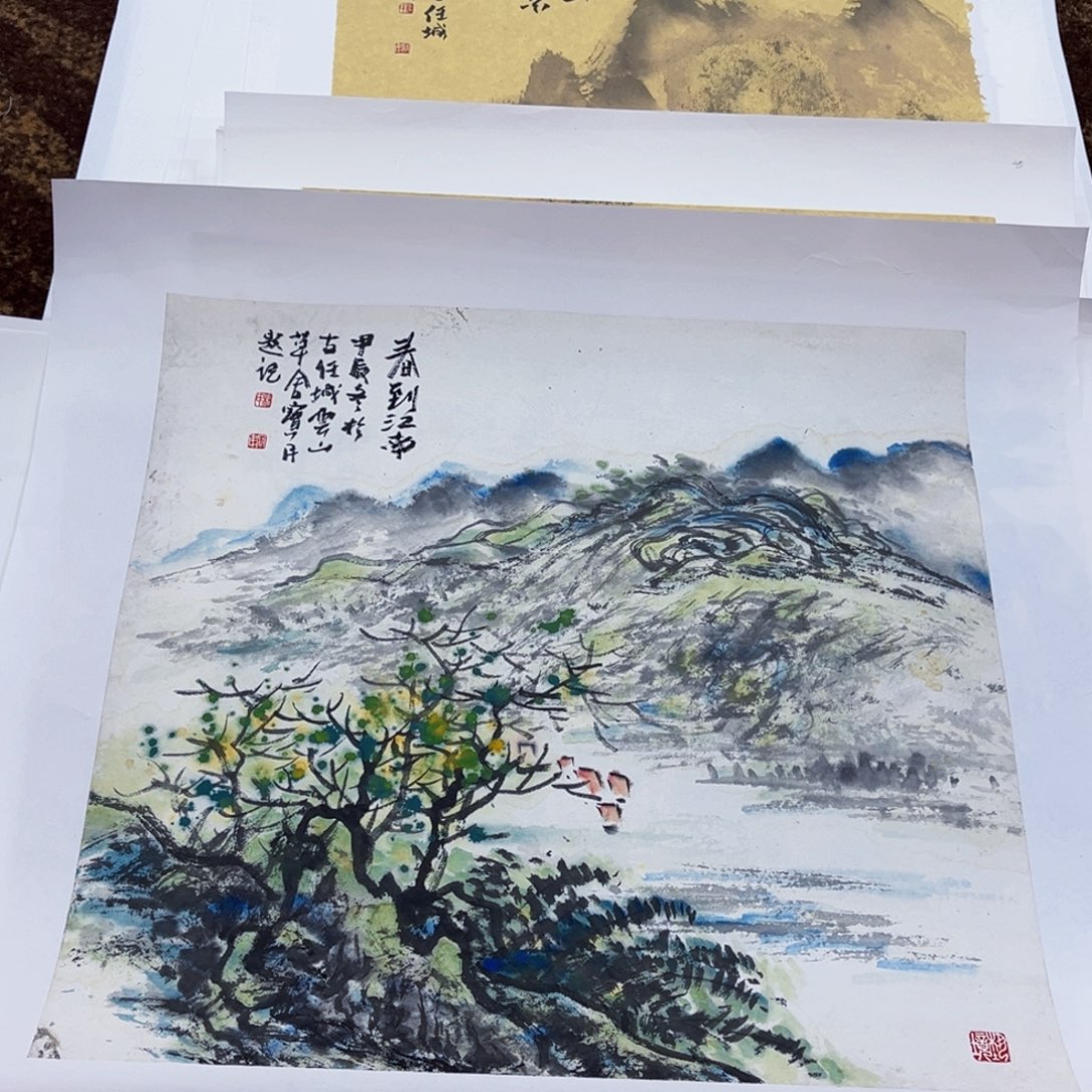 国画杜宝民老师三尺斗方绘画带托底