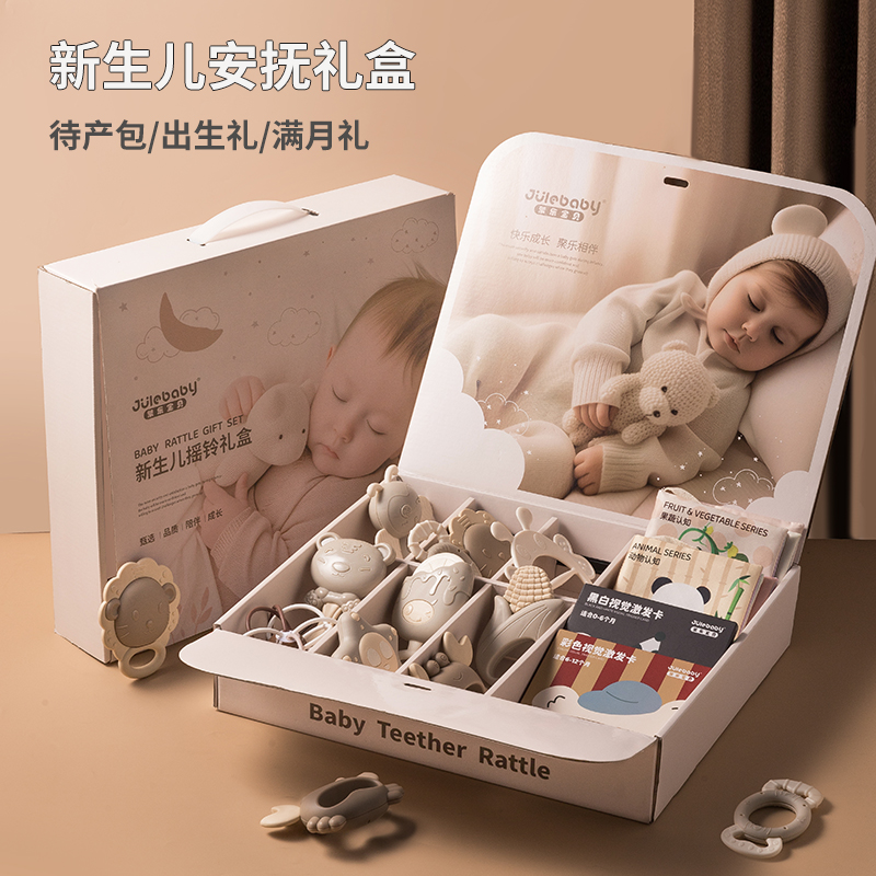 新生儿礼物抓握安抚玩偶摇铃牙胶婴儿玩具见面礼宝宝早教3-6个月8