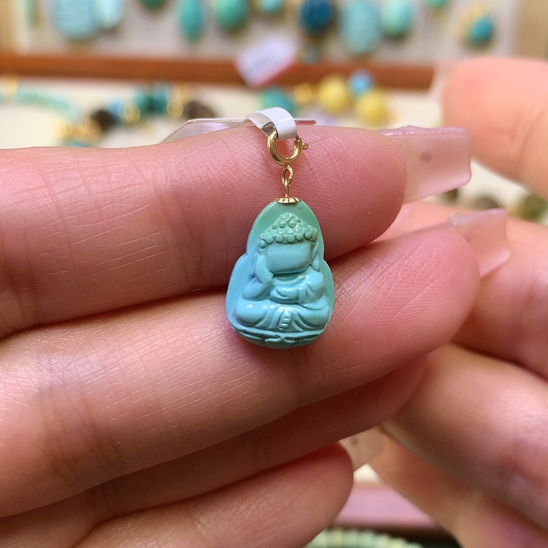 绿松石18K金镶嵌滴流