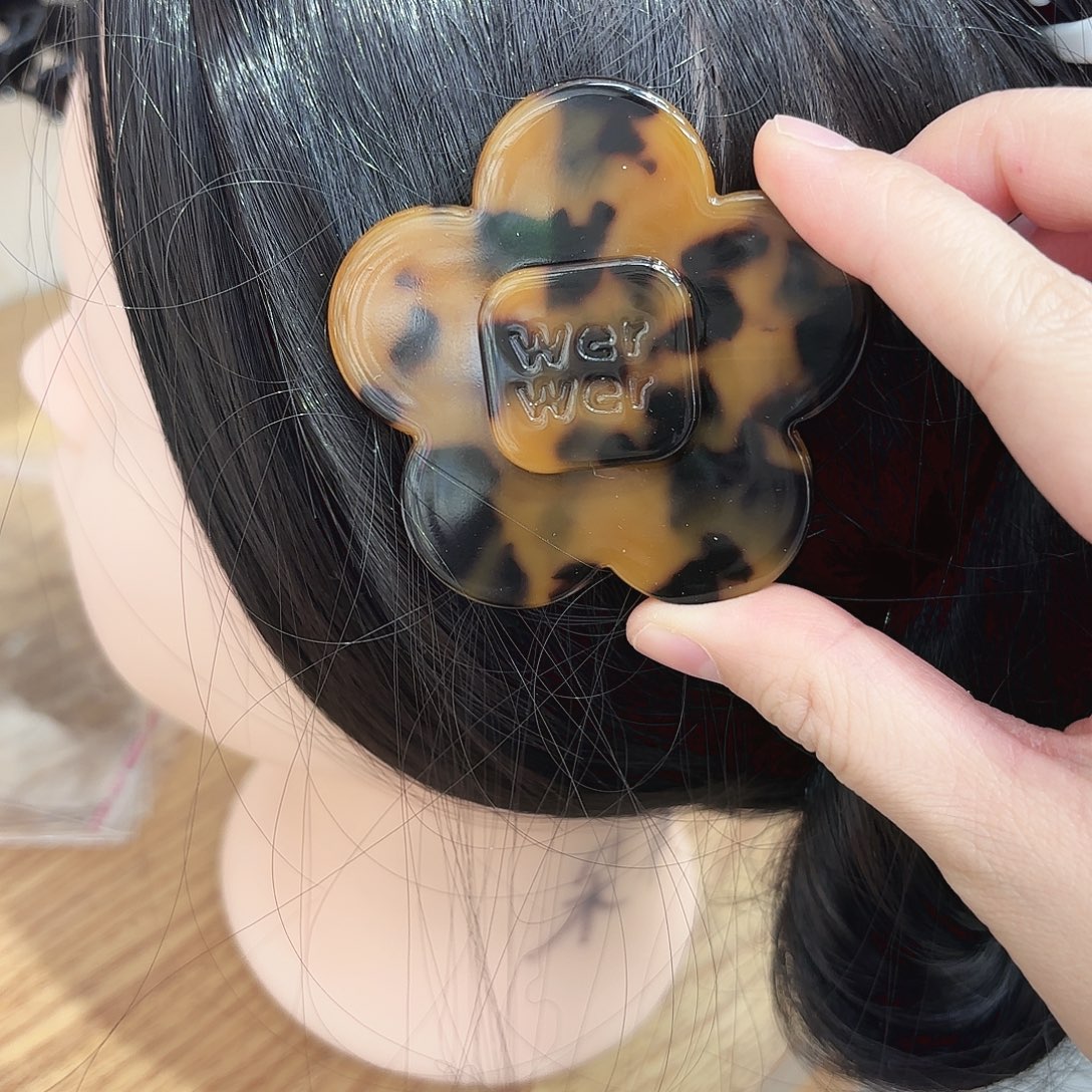 皮质铁合金大号花朵豹纹