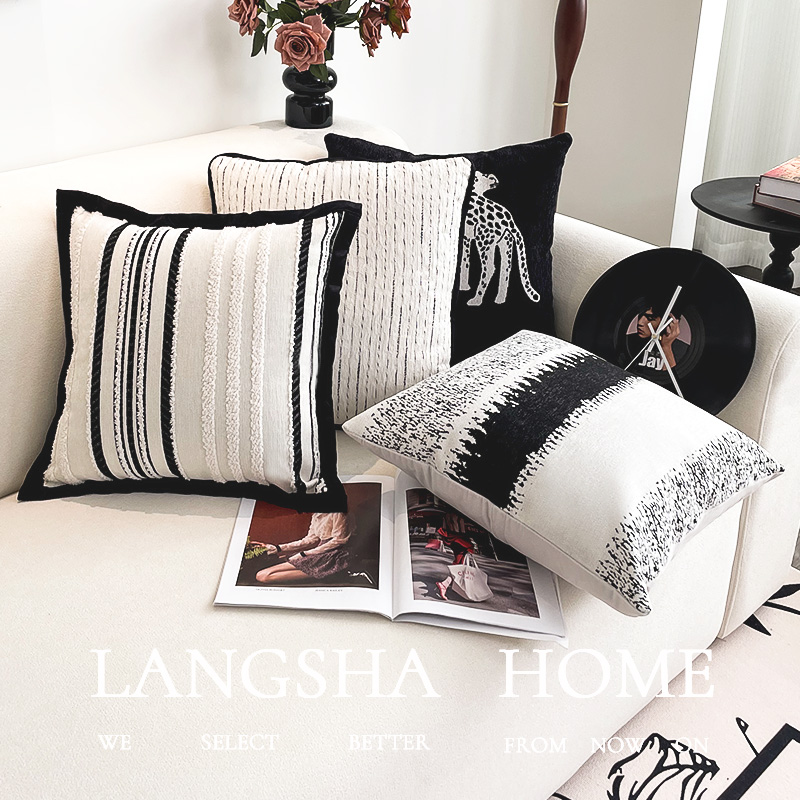 LANSWE/浪莎沙发抱枕套客厅沙发靠枕垫民宿装饰简约枕套加厚
