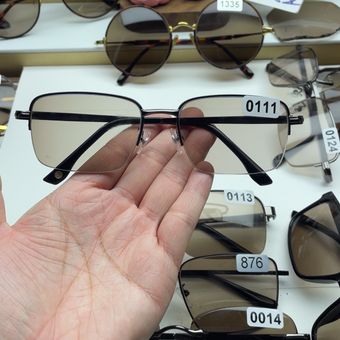 茶水晶半框眼镜 0111