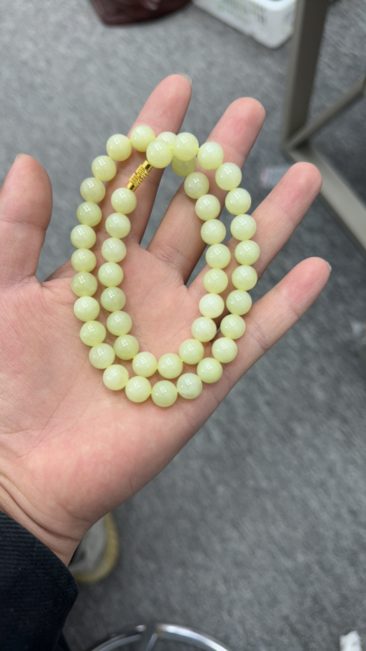 天然和田玉黄口妈妈链约卡10时尚百搭