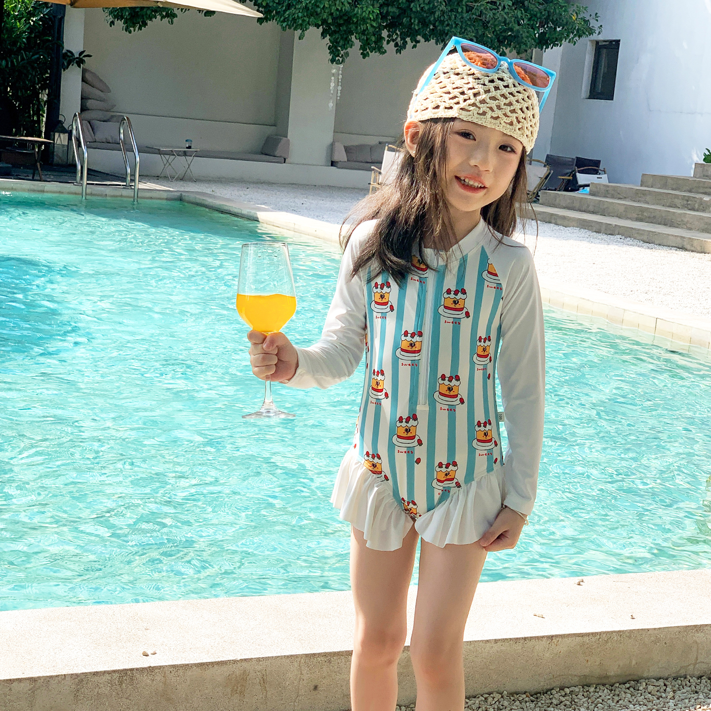 速干防晒儿童泳装女宝宝温泉夏装连体游泳衣夏季沙滩女童泳衣25